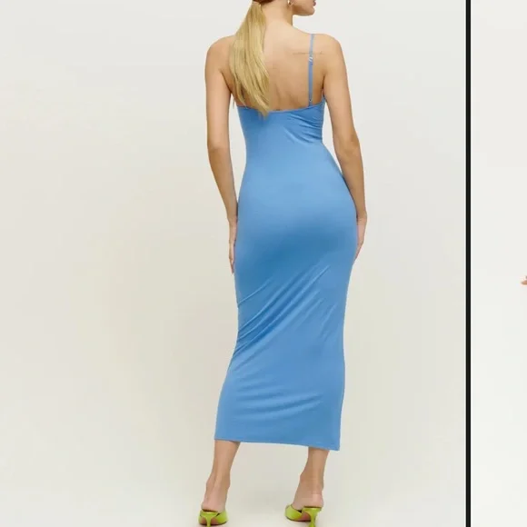 Reformation Sky Blue Strappy Midi Dress - Picture 3 of 9